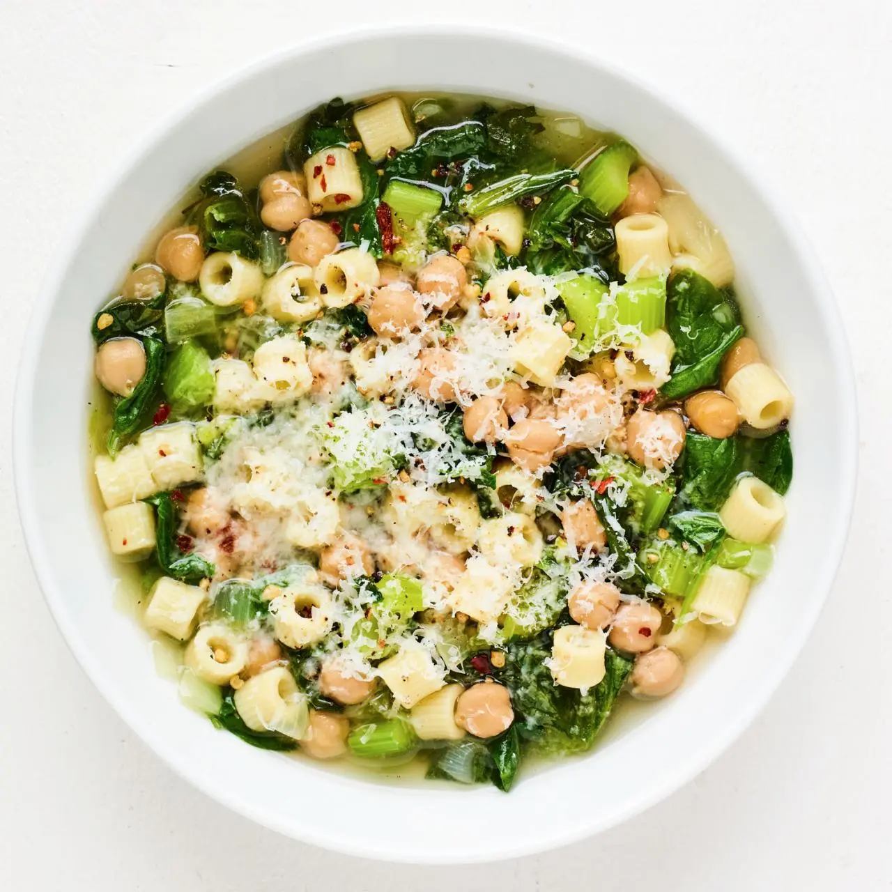 Pasta e Ceci with Greens