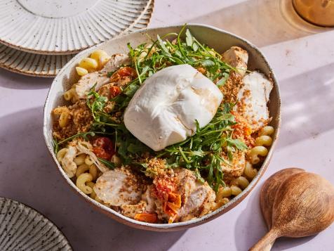 Grilled Burrata and Tomato Pasta