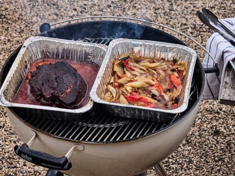 Smoked Beef Chuck Roast with Peppers and Onions