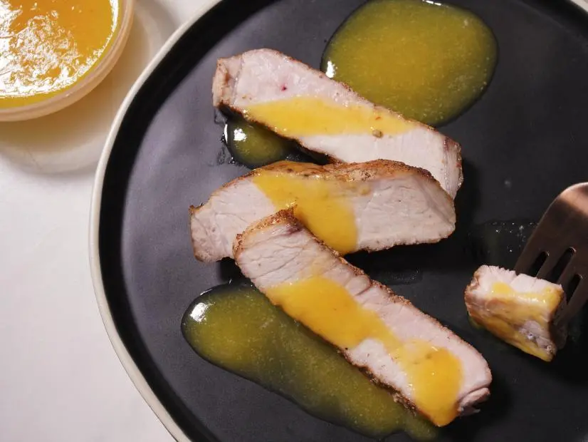 Jeff Mauro's Mango Habanero Hot Sauce Beauty, as seen on The Kitchen, Season 36.