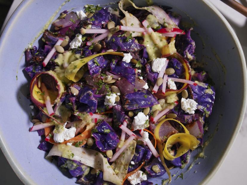 Jeff Mauro's Grilled Cabbage Slaw with Creamy Avocado Lime Dressing Beauty, as seen on The Kitchen, Season 36.