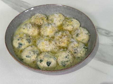 Spinach and Ricotta Gnudi with Warm Butter Sauce