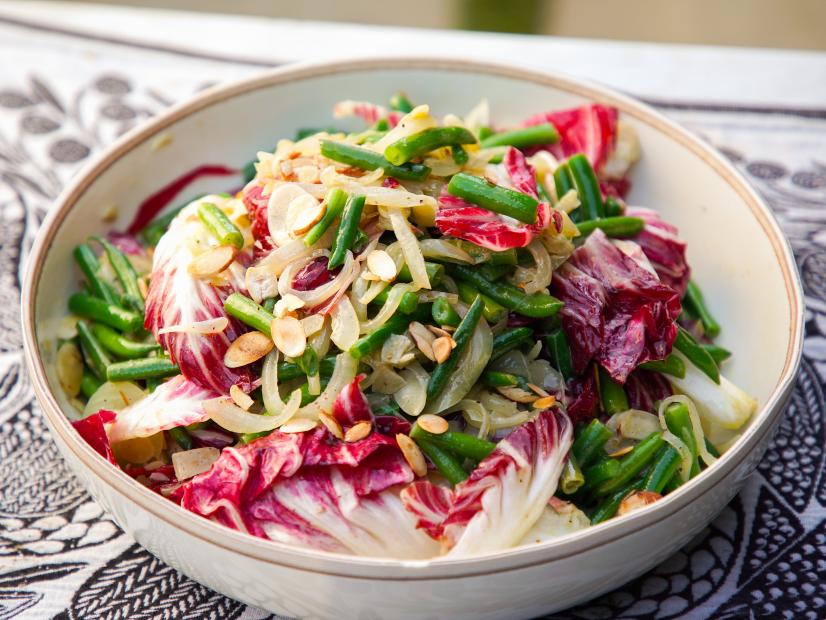 Green Bean and Radicchio Salad, as seen on Food Network's Symon's Dinners Cooking Out, Season 5.