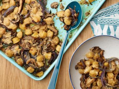 Food Network Kitchen’s Sheet Pan Gnocchi with Mushrooms as seen on Food Network.