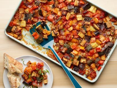 Food Network Kitchen’s Sheet Pan Ratatouille as seen on Food Network.