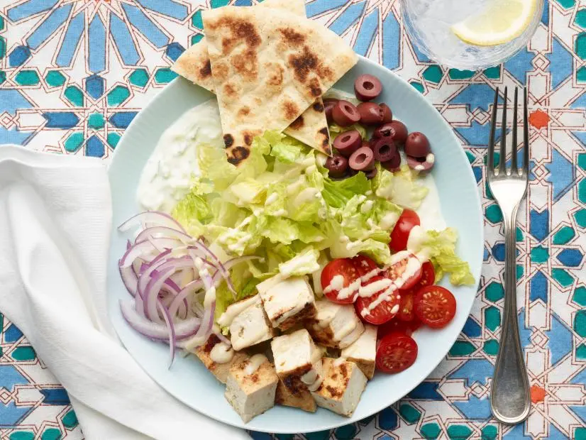 Food Network Kitchen’s Tofu Tzatziki Bowls as seen on Food Network.