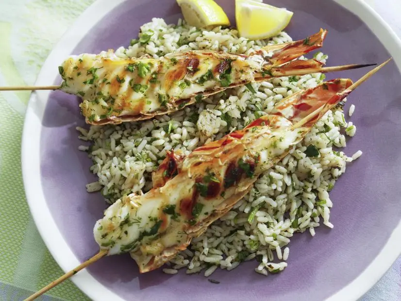 sunny-s-green-goddess-grilled-lobster-with-easy-green-goddess-rice