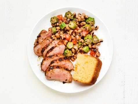 Cajun Spiced Pork with Okra and Black Eyed Peas