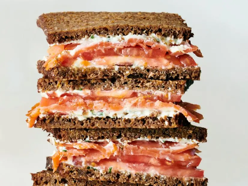 TOMATO SANDWICH variations. TOMATO\, PANCETTA AND ARUGULA SANDWICH; TOMATO GRILLED CHEESE; TOMATO-FRITTATA SANDWICH; TOMATO AND SMOKED SALMON SANDWICH.