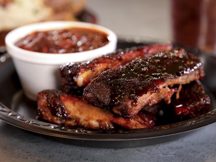 Ribs prepped by Chef/owner James Lassetter at The Thumb in Scottsdale, Arizona, as seen on Food Network’s Triple D Nation, Season 6.