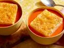 Crispy Grilled Cheese Topped Tomato Soup