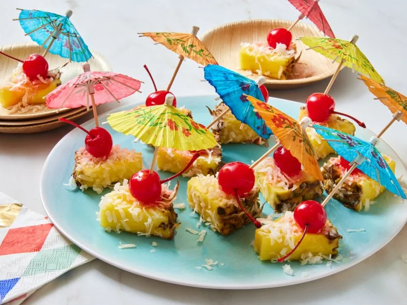 Food Network Kitchen's recipe for Piña Colada Bites. By Kim Klatzkin for Food Network Kitchen. Food and Prop Styling by Lucy Schaeffer.