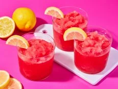 Frozen Watermelon Pink Lemonade with paired Swoon Pink Lemonade, as seen on Food Network