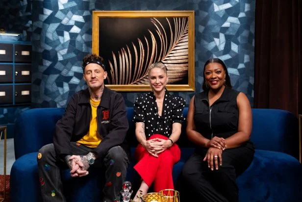 Titans Michael Voltaggio, Brooke Williamson, and Tiffany Derry, as seen on Bobby's Triple Threat, Season 3.