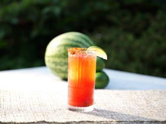 A Garden Chelada, as seen on Food Network's Symon's Dinners Cooking Out, Season 5.