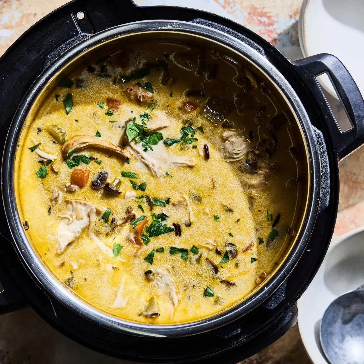 Instant Pot Creamy Chicken and Wild Rice Soup