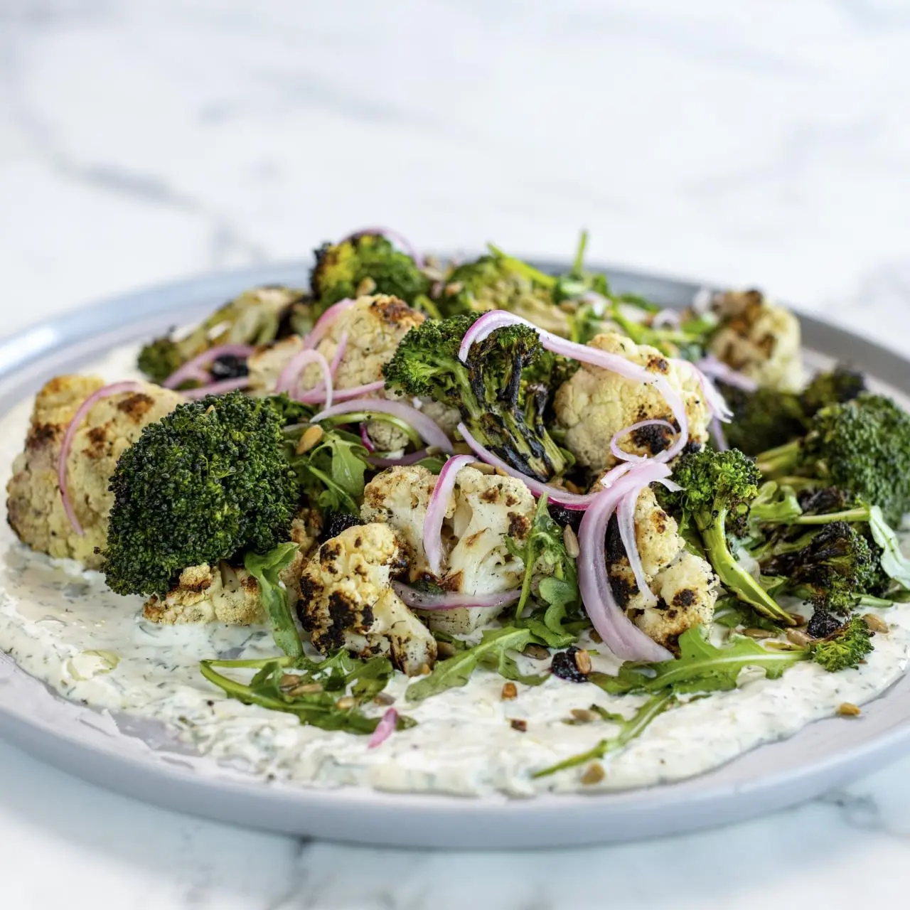 Charred Broccoli and Cauliflower Salad-image