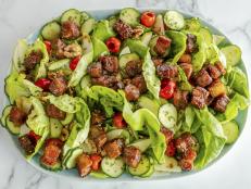 If you are a fan of salad, how about swapping toasted bread croutons for ones made from pork belly? The crispy, flavorful, meaty little bites are the ultimate garnish to take your salads to the next level.