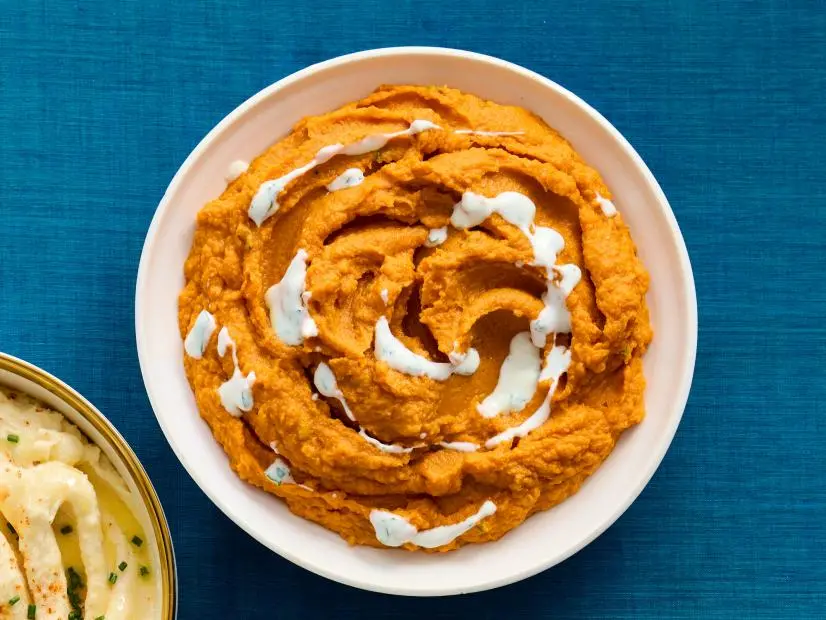 Deviled Mashed Potatoes\, Curried Mashed Sweet Potatoes\, and Tex-Mex Twice-Baked Potatoes.