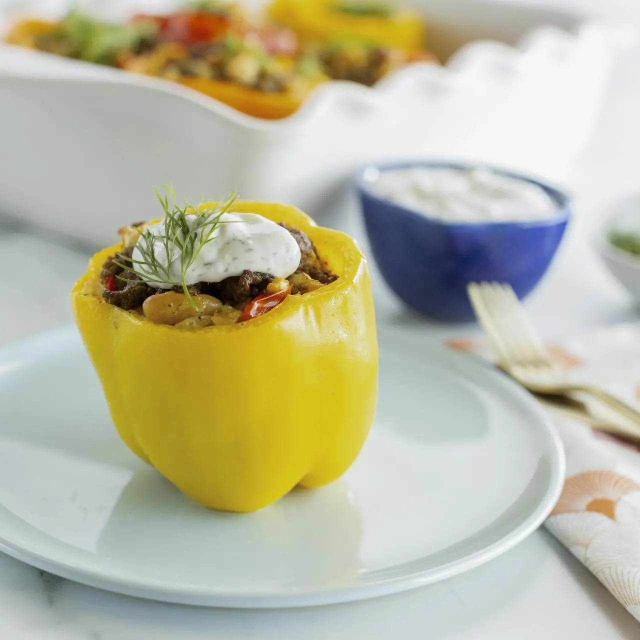 Beef and Bean Stuffed Peppers-image