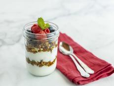 This high-protein dish is perfect for breakfast or a snack. The homemade granola is naturally sweetened with maple syrup, and, what&rsquo;s more, it&rsquo;s easy to make and lasts for several days.