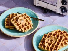 These protein-rich waffles straddle the line between sweet and savory, so you can eat them with honey or syrup (or drizzled with more peanut butter!) or topped with a fried egg and bacon or even with Greek yogurt or cottage cheese. Plus, they&rsquo;re great for prepping breakfast ahead &ndash; they freeze well and are easy to reheat in the toaster.