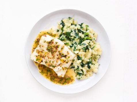 Baked Cod With Cauliflower-Spinach Mash