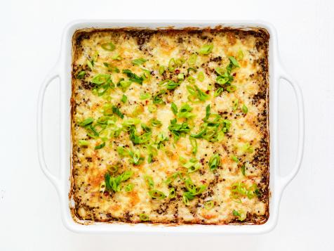 Cheesy Baked Quinoa and Hominy