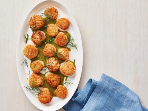 Seared Diver Scallops With Caper-Honey Sauce