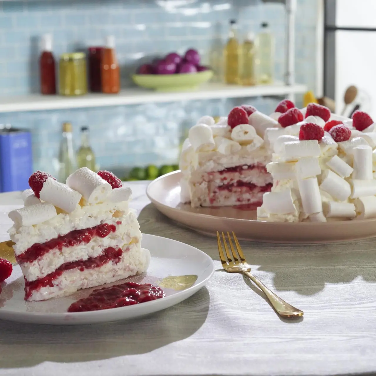 Raspberry and Cream Concorde Cake
