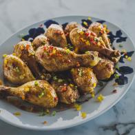 Close-up of Sticky Chicken Legs, as seen on The Pioneer Woman, Season 38