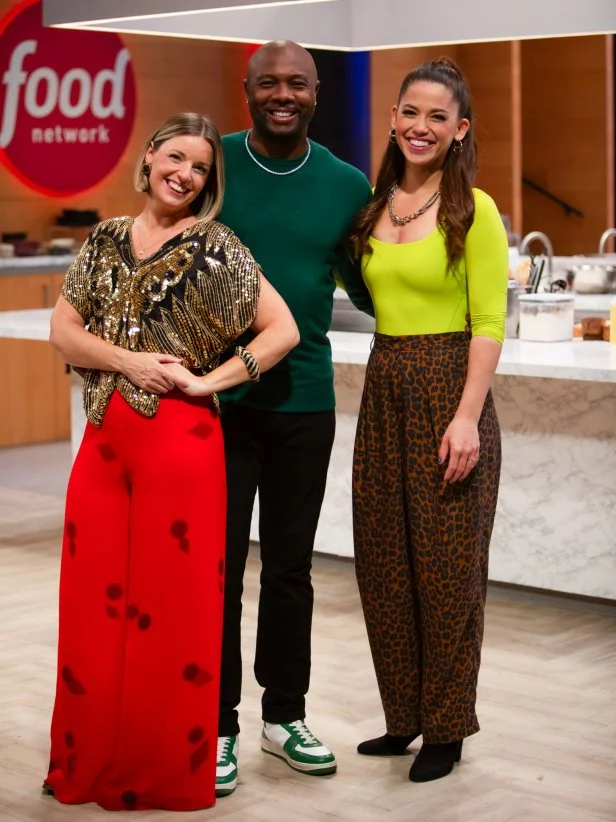 Eddie Jackson, Damaris Phillips and Molly Yeh portrait (l to r), as seen on the Food Network's Wildcard Kitchen.