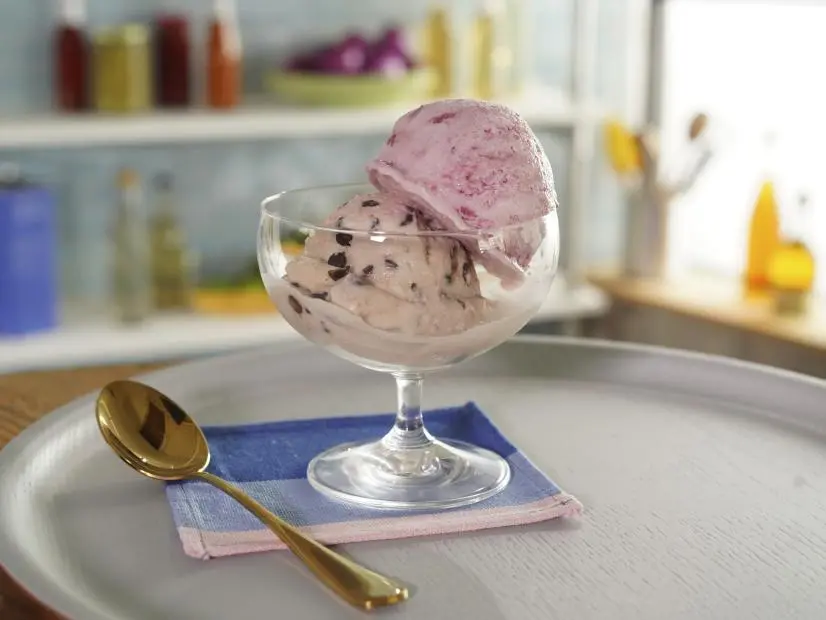 Katie Lee Biegel's Sea Salt Caramel Chocolate Chip Cottage Cheese Ice Cream and Strawberry Cottage Cheese Ice Cream Beauty, as seen on The Kitchen, Season 38