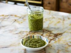 Ree grows lots of basil in her garden, and it is her favorite herb. When there is a glut, she likes to make her own pesto, which she uses in so many dishes. As oregano also grows in the garden, she&rsquo;s thrown some of that in, too.