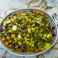 Close-up of Green Goddess Chopped Salad, as seen on The Pioneer Woman, Season 38