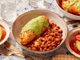 High Protein Peruvian Chicken Breasts with Pinto Beans
