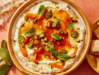 Ayesha Nurdjaja's Whipped Feta and Saffron Apricots
