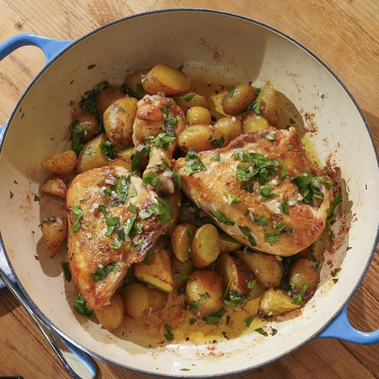One-Skillet Chicken with Basil Chimichurri Recipe | Scott Conant