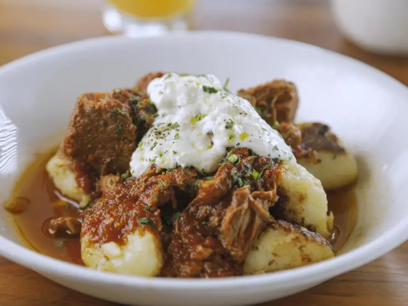 Pork Ragu as prepared by Chef Jeff Mitchel at The Local in Naples, Florida as seen on Food Network's Diners Drive-Ins and Dives, Season 41.