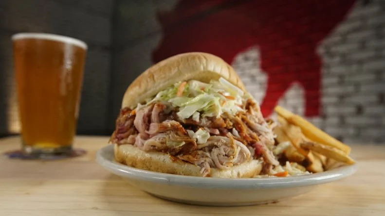 Jumbo Puller Pork Sandwich at Memphis BBQ Co in Memphis, Tennessee.