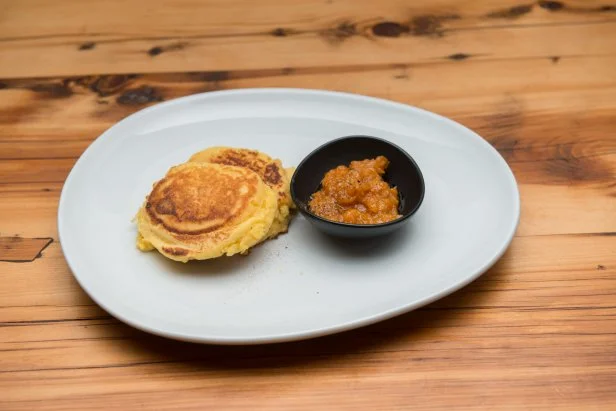 Challenger Damaris Phillips's persimmon dish, as seen on Food Network's Beat Bobby Flay, Season 12.