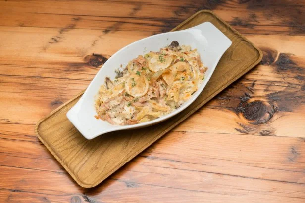 Bobby Flay's tuna noodle casserole, as seen on Food Network's Beat Bobby Flay, Season 12.