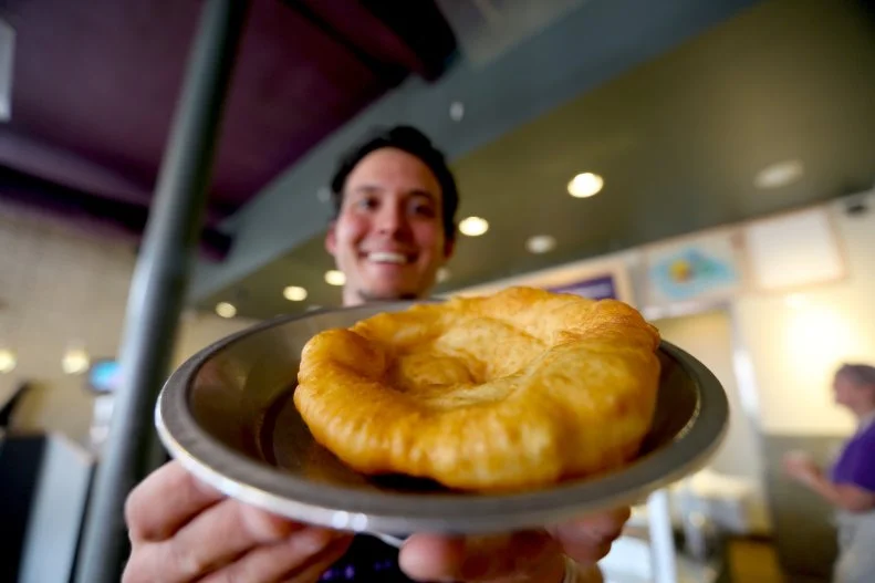 Close Up of Fry Bread on Plate 