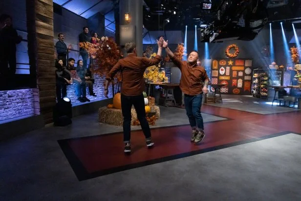 Winners Host Bobby Flay and Contender Jet Tila, as seen on Beat Bobby Flay, Hoiliday Throwdown Season 4