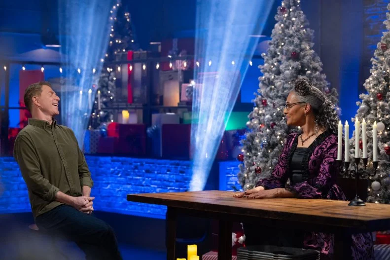 Host Bobby Flay  and Special Guest Carla Hall, as seen on Beat Bobby Flay, Hoiliday Throwdown Season 4