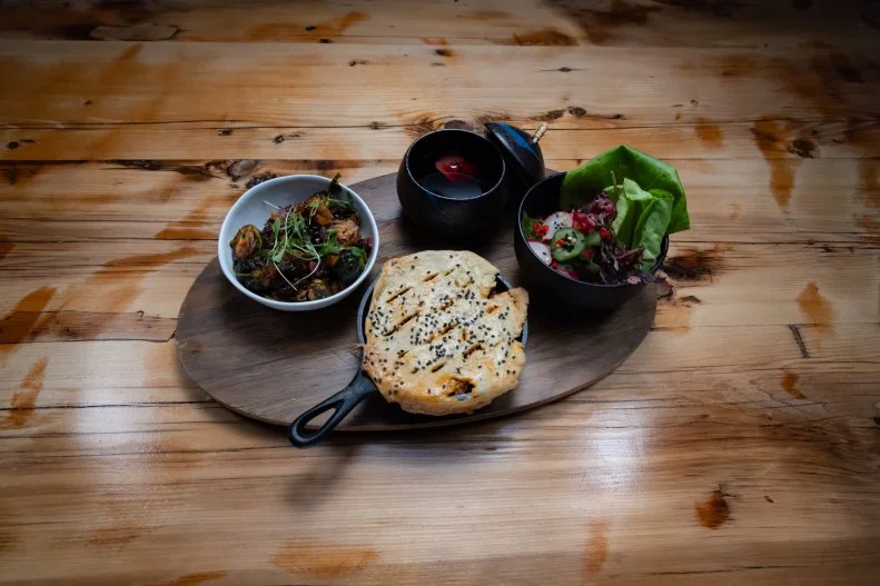 Host Bobby Flay and Contender Esther Choi's signature dish Mutton Meat Pie, as seen on Beat Bobby Flay, Hoiliday Throwdown Season 4