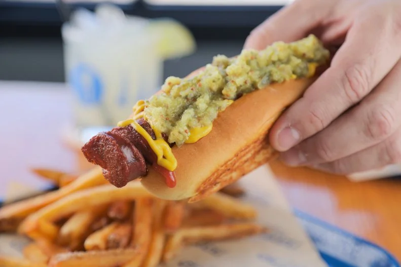 Spiral Dog as prepared by Chef/Owner Casey Mckissik at Foothills Grange in Asheville, North Carolina, as seen on Diners, Drive-Ins, and Dives, season 43.
