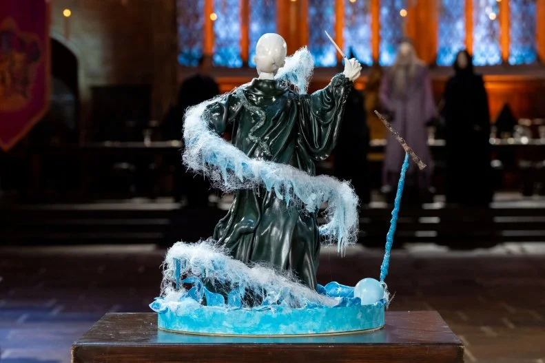 Contestants Jujhar Mann and Katie Bonzer’s showpiece titled ‘A Duel at the Ministry’, as seen on Harry Potter: Wizards of Baking, Season 2.