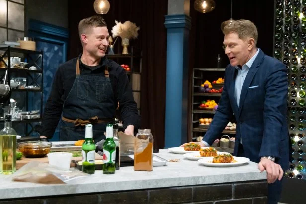 Host Bobby Flay and Chef Bryan Voltaggio in final round,  and as seen on Bobby’s Triple Threat, Season 4.