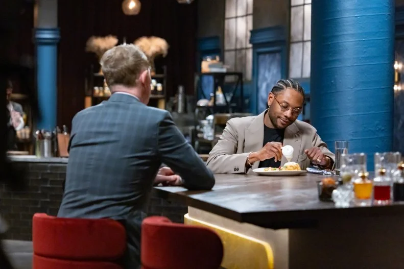 Host Bobby Flay and Judge Charlie Mitchell in final round J&T, as seen on Bobby’s Triple Threat, Season 4.